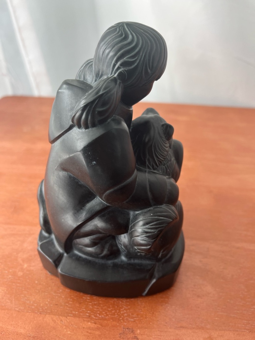 Vintage BOMA Canada Inuit Sculpture - Thomas McPhee "Girl with Husky Dog" - Picture 6 of 9
